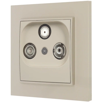 Gniazdo rtv-sat z ramką prostą seria MINI kolor taupe