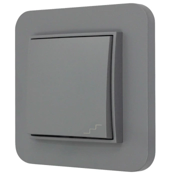 Włącznik schodowy z ramką zaokrągloną seria MINI kolor szary mat