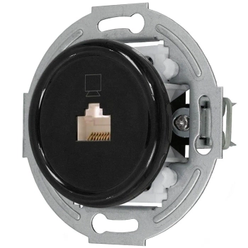 Gniazdo internetowe rj45 kat.5e  seria retro styl loft kolor czarny TG-RE-61B