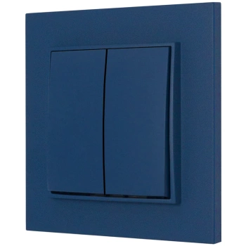 Włącznik podwójny z ramką kwadratową seria MINI kolor navy blue