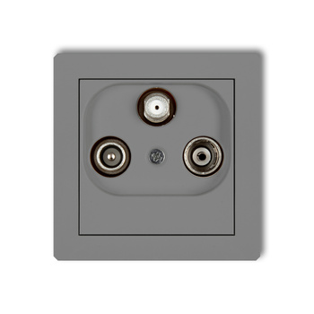Mechanizm gniazda abonenckiego RTV-SAT przelotowego 10dB Karlik seria DECO 27DGSP kolor szary mat
