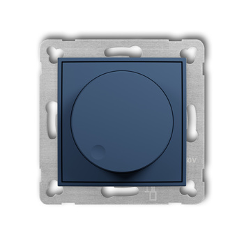 Mechanizm elektronicznego regulatora oświetlenia przyciskowo-obrotowego do współpracy z zasilaczami sterowanymi napięciem 1-10 V Karlik seria MINI 64MRO-3 kolor navy blue
