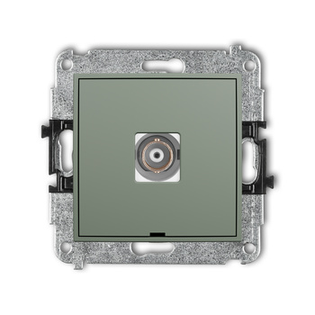 Mechanizm gniazda pojedynczego BNC, bez pola opisowego Karlik seria ICON 61IGBNCBO-1 kolor szałwiowy