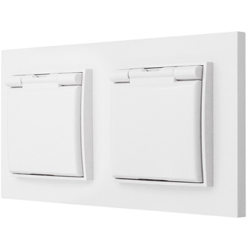 Dwa gniazda hermetyczne karlik mini kolor biały 22