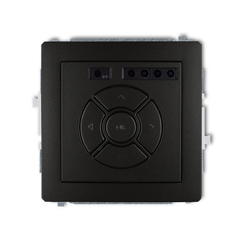 Mechanizm elektronicznego sterownika roletowego sterowanie lokalne i pilotem, sterowanie strefą Karlik seria DECO 12DSR-3 kolor czarny mat