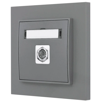 Gniazdo antenowe 1x z ramką prostą seria MINI kolor szary mat