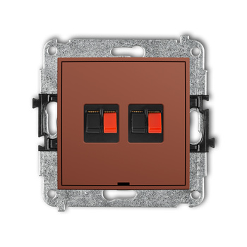 Mechanizm gniazda głośnikowego podwójnego, bez pola opisowego Karlik seria ICON 63IGGBO-2 kolor terakota