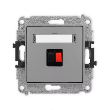 Mechanizm gniazda głośnikowego pojedynczego Karlik seria MINI 27MGG-1 kolor szary mat