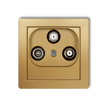 Mechanizm gniazda abonenckiego 2 wyjścia SAT + TV Karlik seria DECO 29DGSN kolor złoty