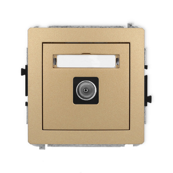 Mechanizm gniazda antenowego pojedynczego TV Karlik seria DECO 8DGTV-1 kolor złoty metalik