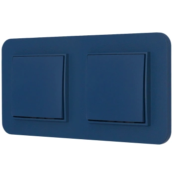 Dwa włączniki pojedyncze z ramką zaokrągloną seria MINI kolor navy blue