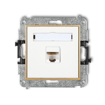 Gniazdo internetowe 1x bez ramki karlik mini kolor biały/złoty