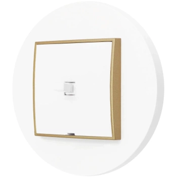 Włącznik pojedynczy w stylu USA ramka okrągła seria Mini kolor biały/złoty