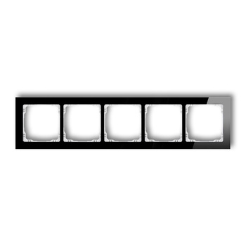 Ramka uniwersalna pięciokrotna - efekt szkła ramka: czarna; spód: biały Karlik seria DECO 12-0-DRS-5 kolor czarny