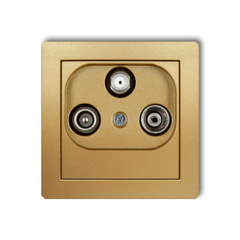 Mechanizm gniazda abonenckiego RTV-SAT końcowego multimedialnego Internet Karlik seria DECO 29DGM kolor złoty