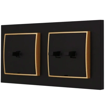 Włącznik światła pojedynczy i podwójny usa kolor czarny mat/złoty