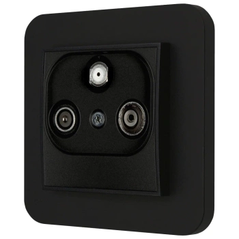 Gniazdo rtv-sat z ramką zaokrągloną seria MINI kolor czarny