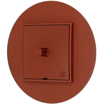Włącznik krzyżowy w stylu USA ramka okrągła seria Mini kolor terakota