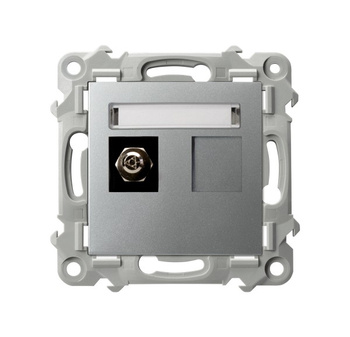 Gniazdo ekwipotencjalne pojedyncze seria SZAFIR kolor Srebro symbol GPE-1Z/m/18