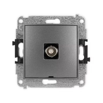 Mechanizm gniazda pojedynczego BNC, bez pola opisowego Karlik seria MINI 11MGBNCBO-1 kolor grafitowy