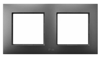 Ramka podwójna do łączników IP-44 seria ARIA kolor Szary mat symbol RH-2U/70