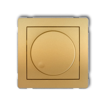 Mechanizm elektronicznego regulatora oświetlenia przyciskowo-obrotowego do współpracy z zasilaczami sterowanymi napięciem 1-10 V Karlik seria DECO 29DRO-3 kolor złoty