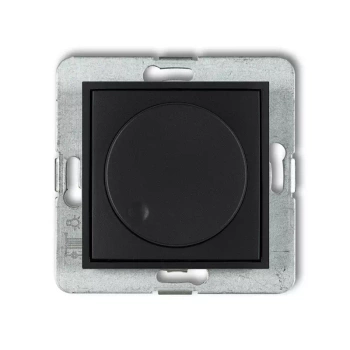 Mechanizm elektronicznego regulatora oświetlenia przyciskowo-obrotowego do lamp LED Karlik seria MINI 12MRO-2 kolor czarny mat