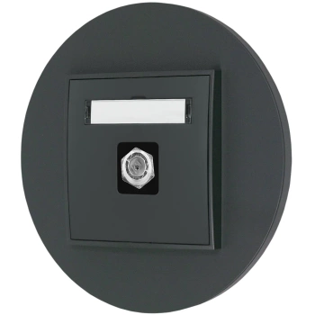 Gniazdo antenowe 1x z ramką okrągłą seria MINI kolor grafitowy mat