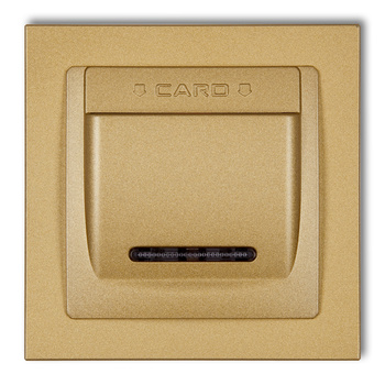 Łącznik hotelowy z ramką uniwersalną pojedynczą z tworzywa DECO Karlik seria DECO 29DSH-1 kolor złoty