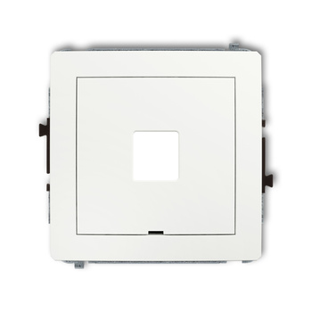 Mechanizm gniazda multimedialnego pojedynczego bez modułu, bez pola opisowego standard Keystone Karlik seria DECO DGMBO-1P kolor biały