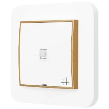 Włącznik krzyżowy w stylu USA ramka zaokrąglona seria Mini kolor biały/złoty