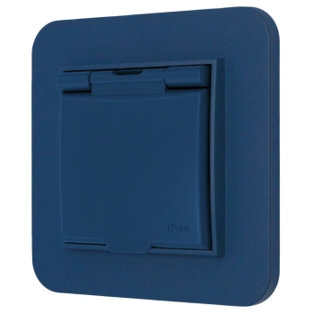 Gniazdo hermetyczne z ramką zaokrągloną seria MINI kolor navy blue