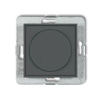 Mechanizm elektronicznego regulatora oświetlenia przyciskowo-obrotowego do lamp LED Karlik seria ICON 28IRO-2 kolor grafitowy mat